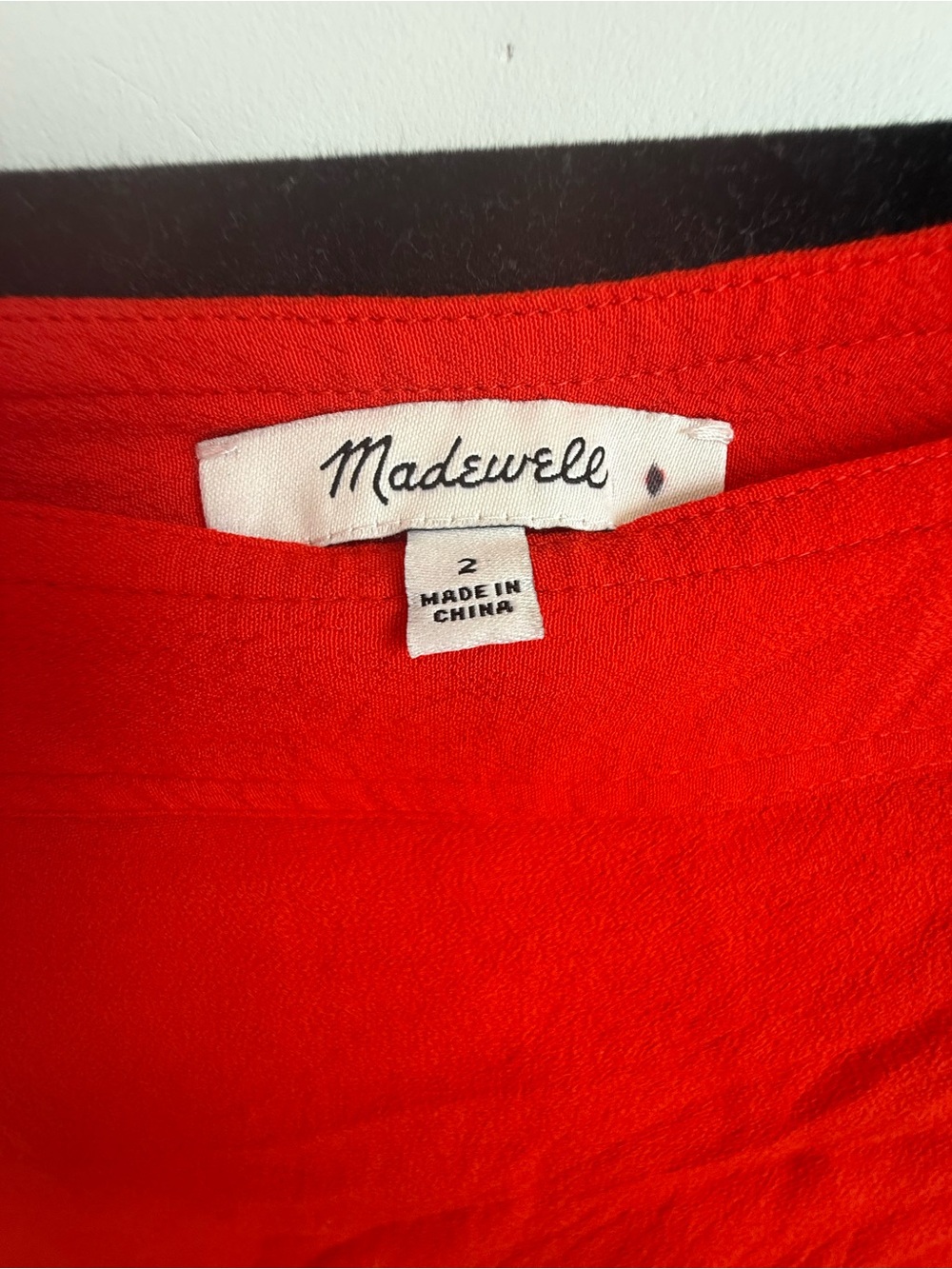 Madewell Vibrant Red Dual Side Button Midi Skirt Size 2